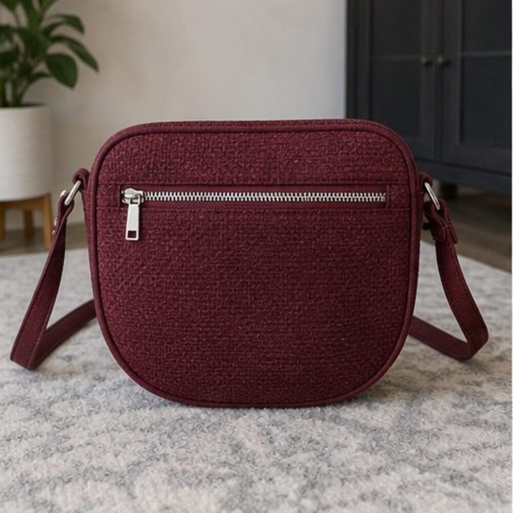 Merlot Woven Crossbody Bag